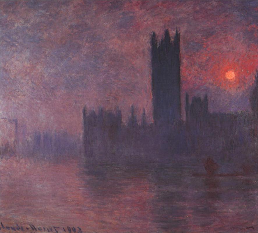 Houses of Parliament at Sunset - Claude Monet Paintings